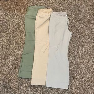 3/ NY&C Chinos- grey, khaki and army green.